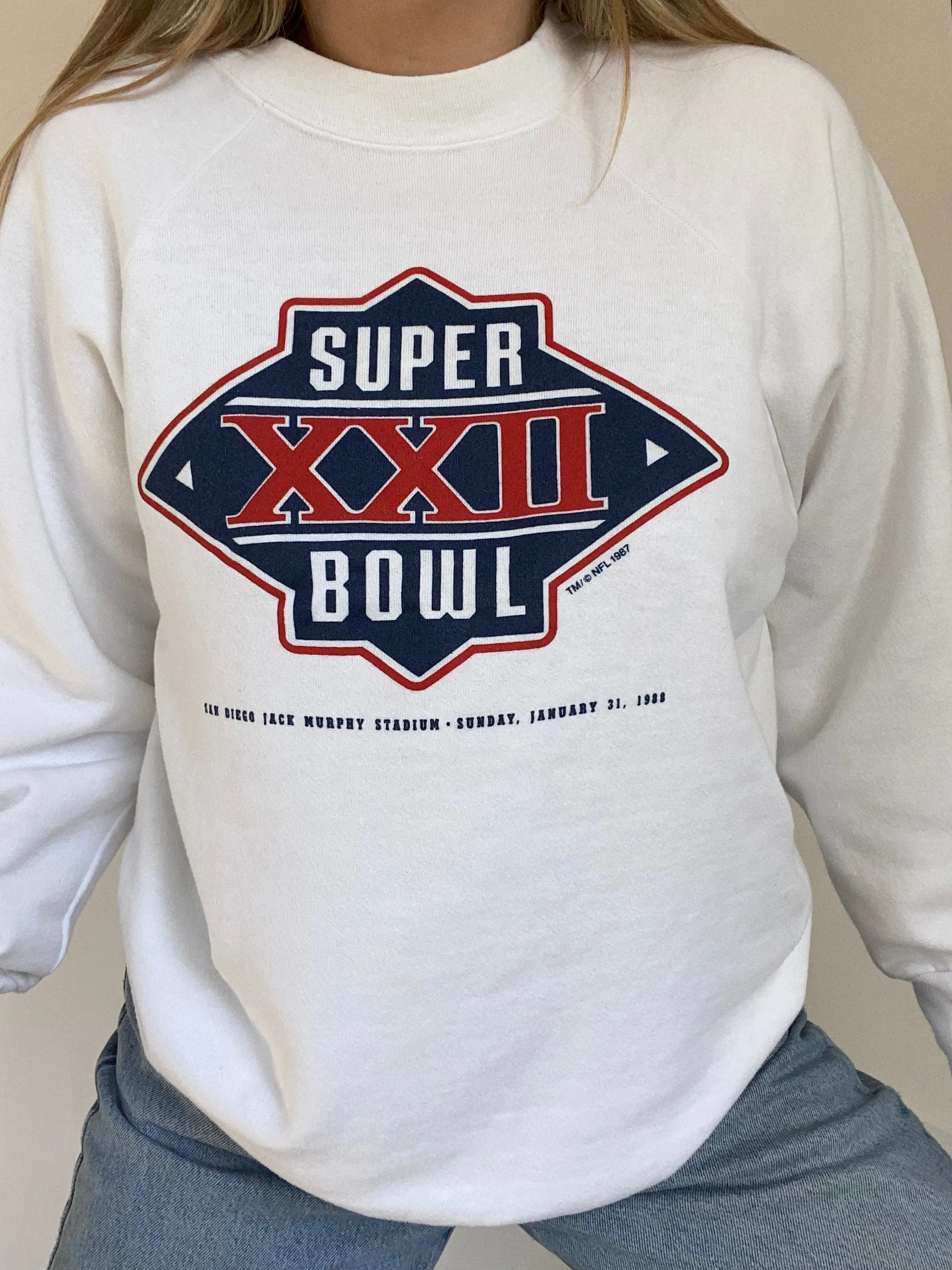 1988 Super Bowl XXII Graphic Pullover Size S/M