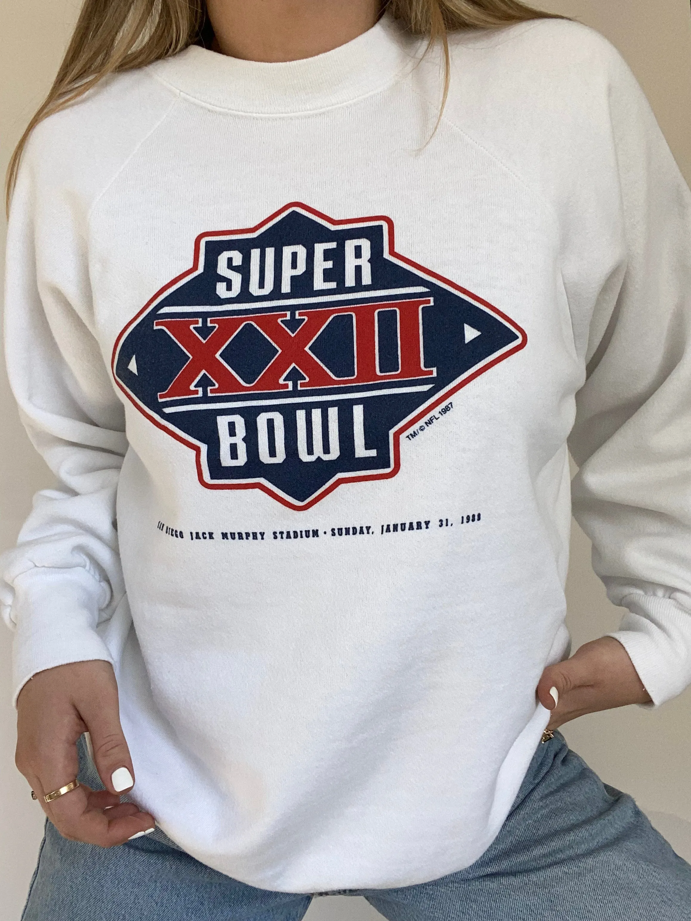 1988 Super Bowl XXII Graphic Pullover Size S/M