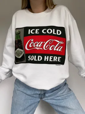 '94 Coca Cola White Crewneck Pullover Size L