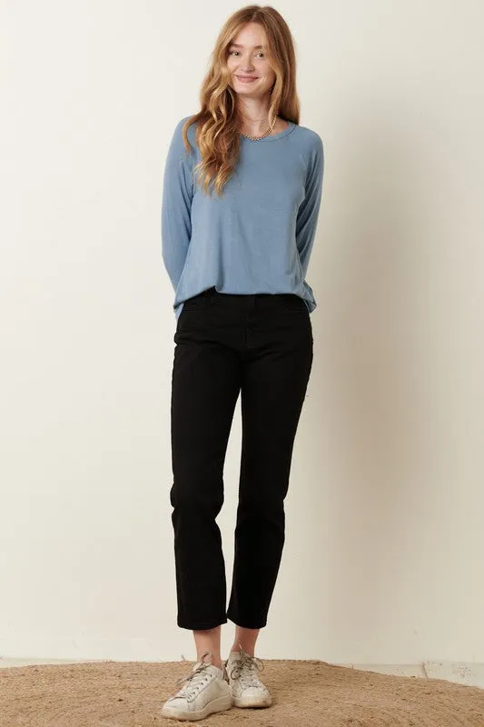 Bamboo Stone Blue Knit Top