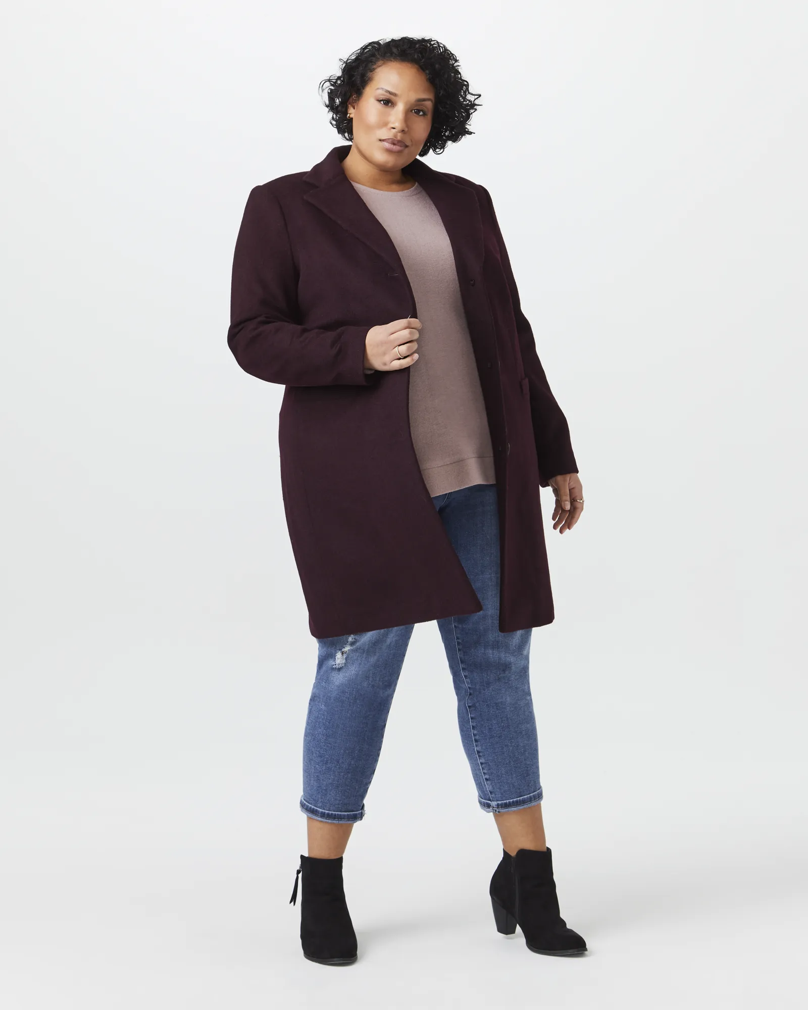 Beatrice Wool-Blend Jacket | Burgundy