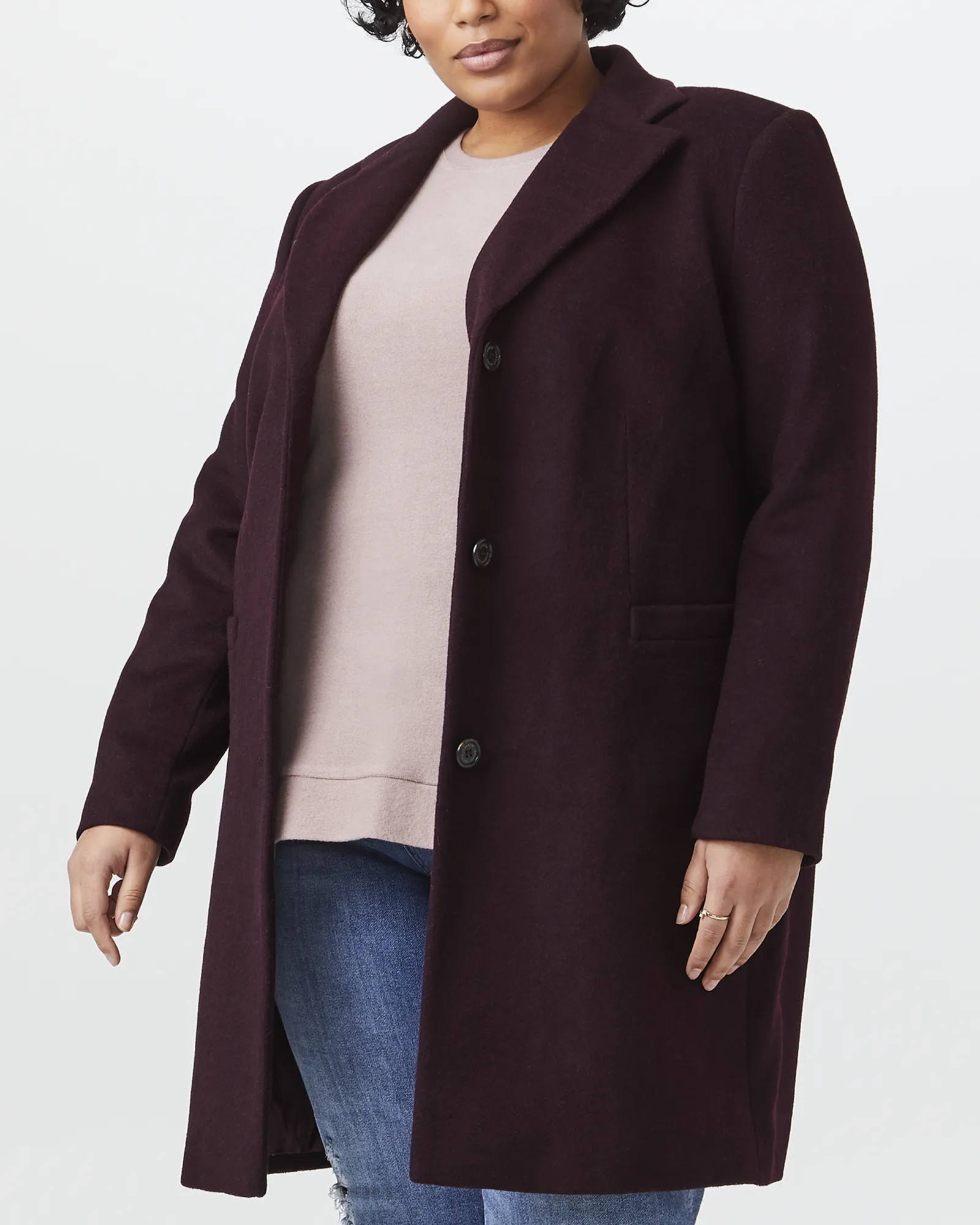 Beatrice Wool-Blend Jacket | Burgundy