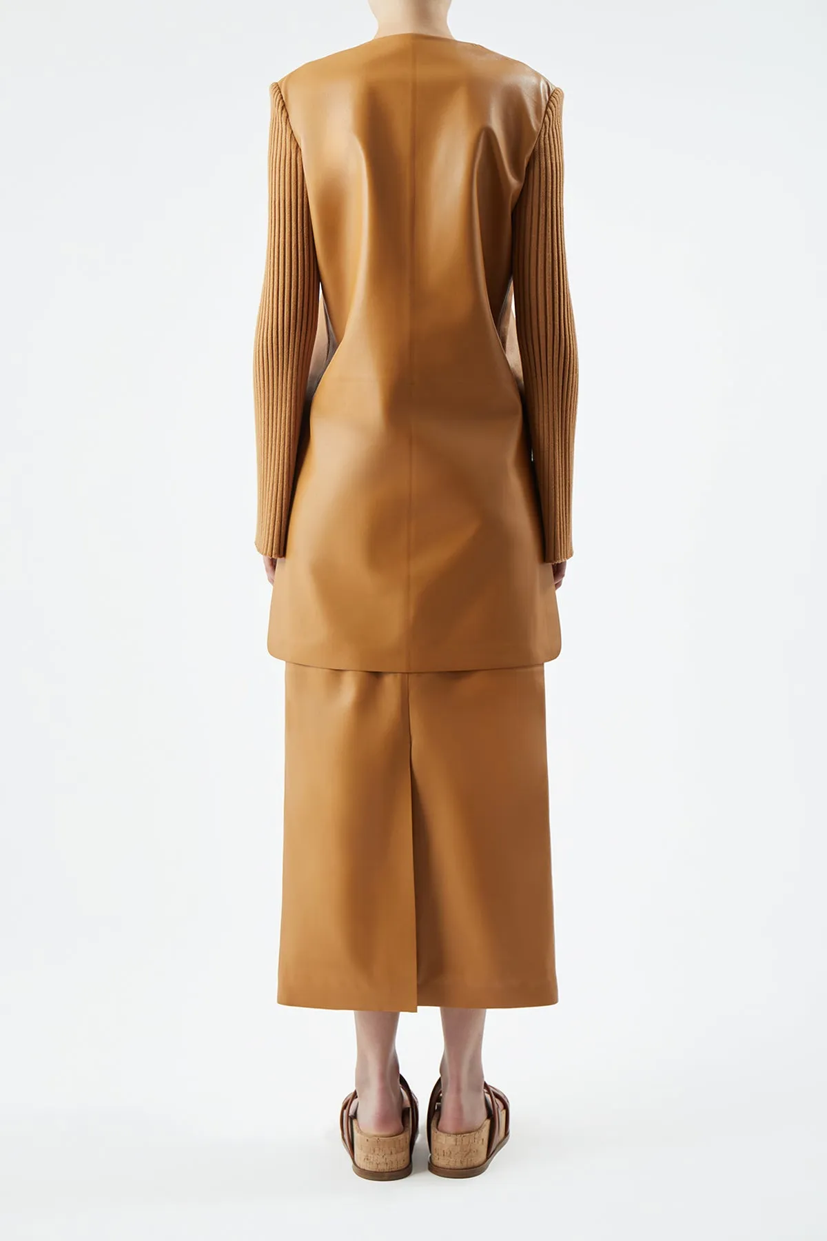 Beko Dress in Cashew Nappa Leather