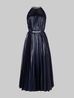 Blue pleated dress