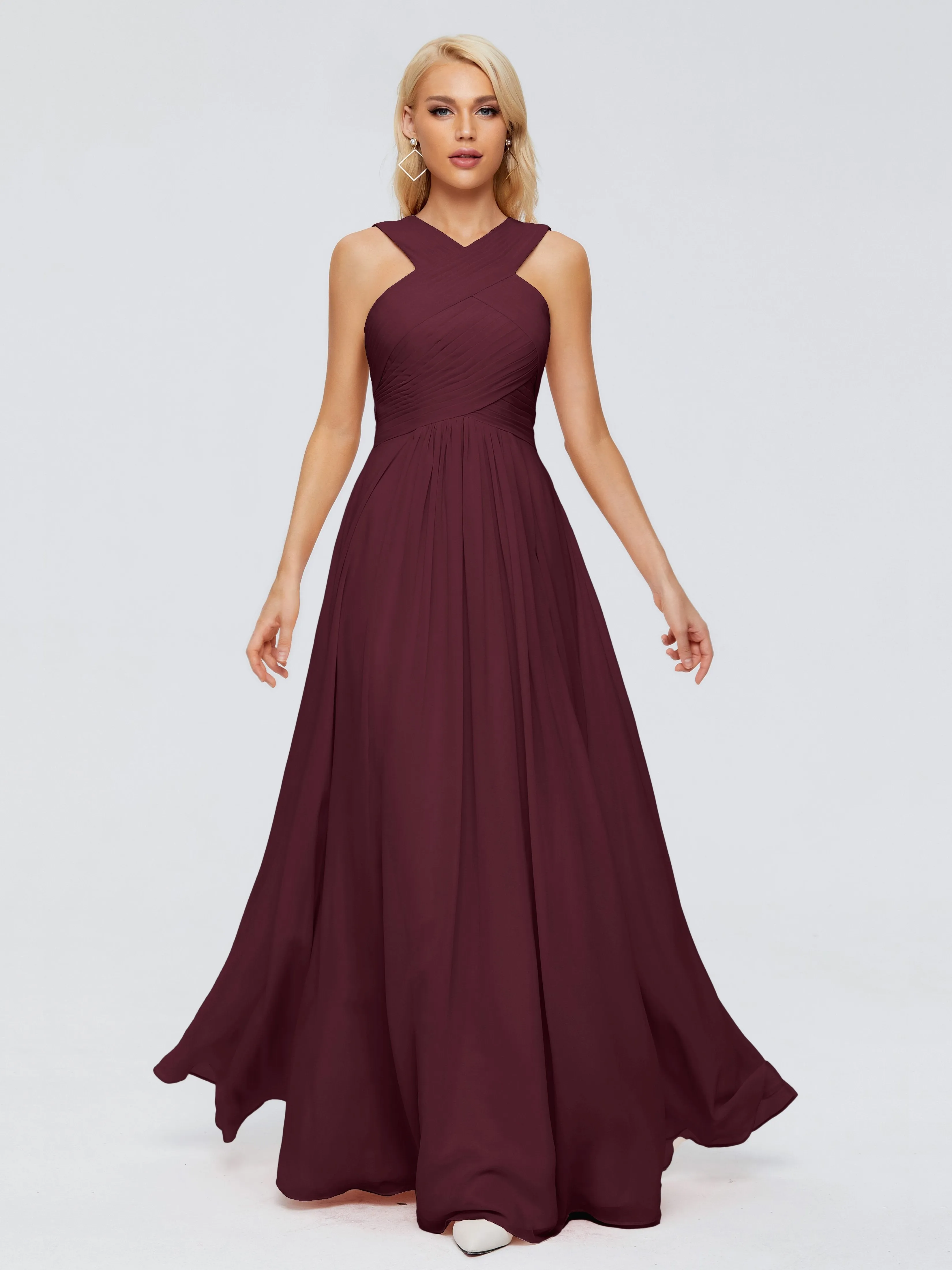 Cabernet Bridesmaid Dresses Aliyah Charming A-Line Straps Chiffon Bridesmaid Dresses