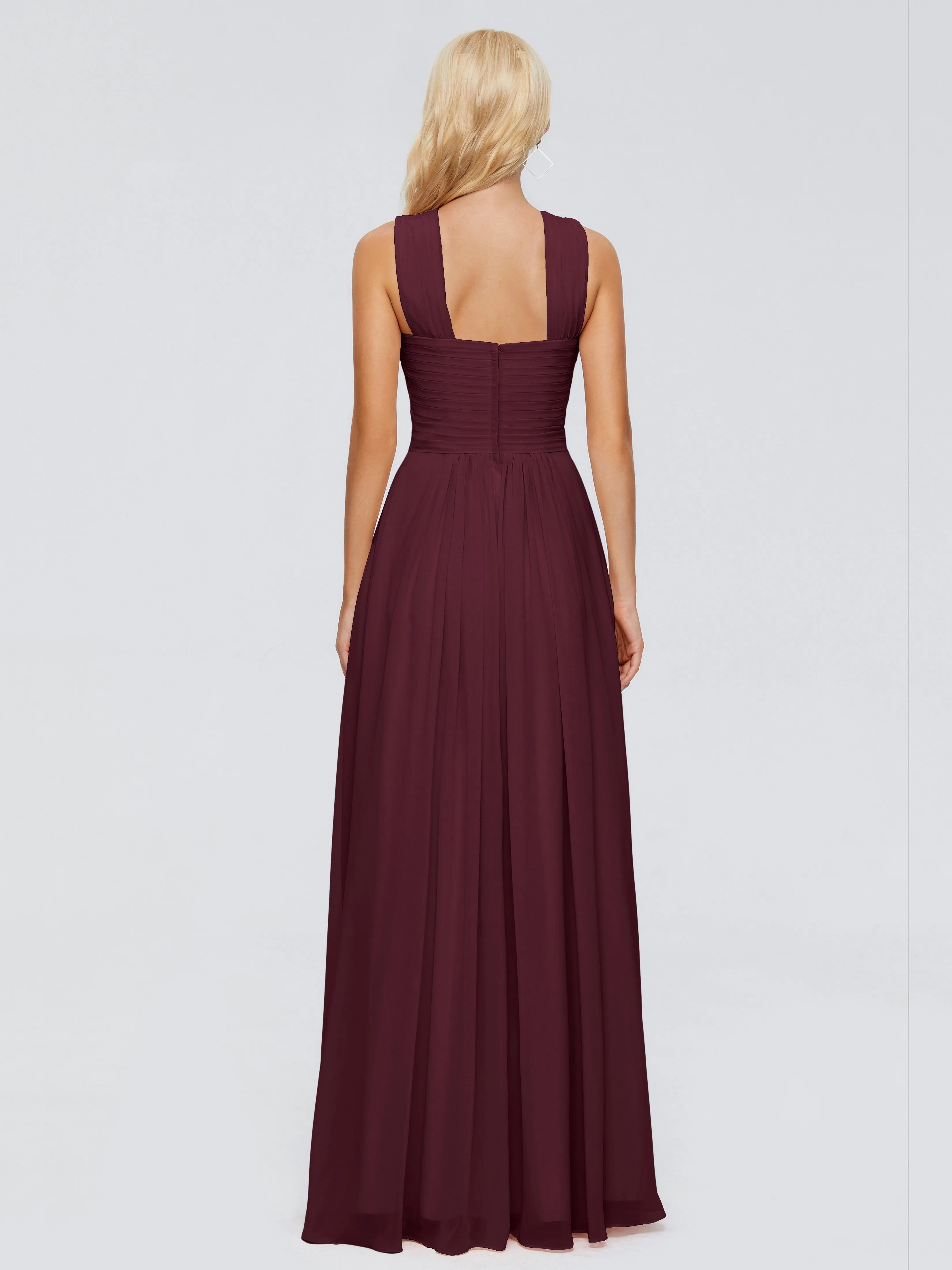 Cabernet Bridesmaid Dresses Aliyah Charming A-Line Straps Chiffon Bridesmaid Dresses