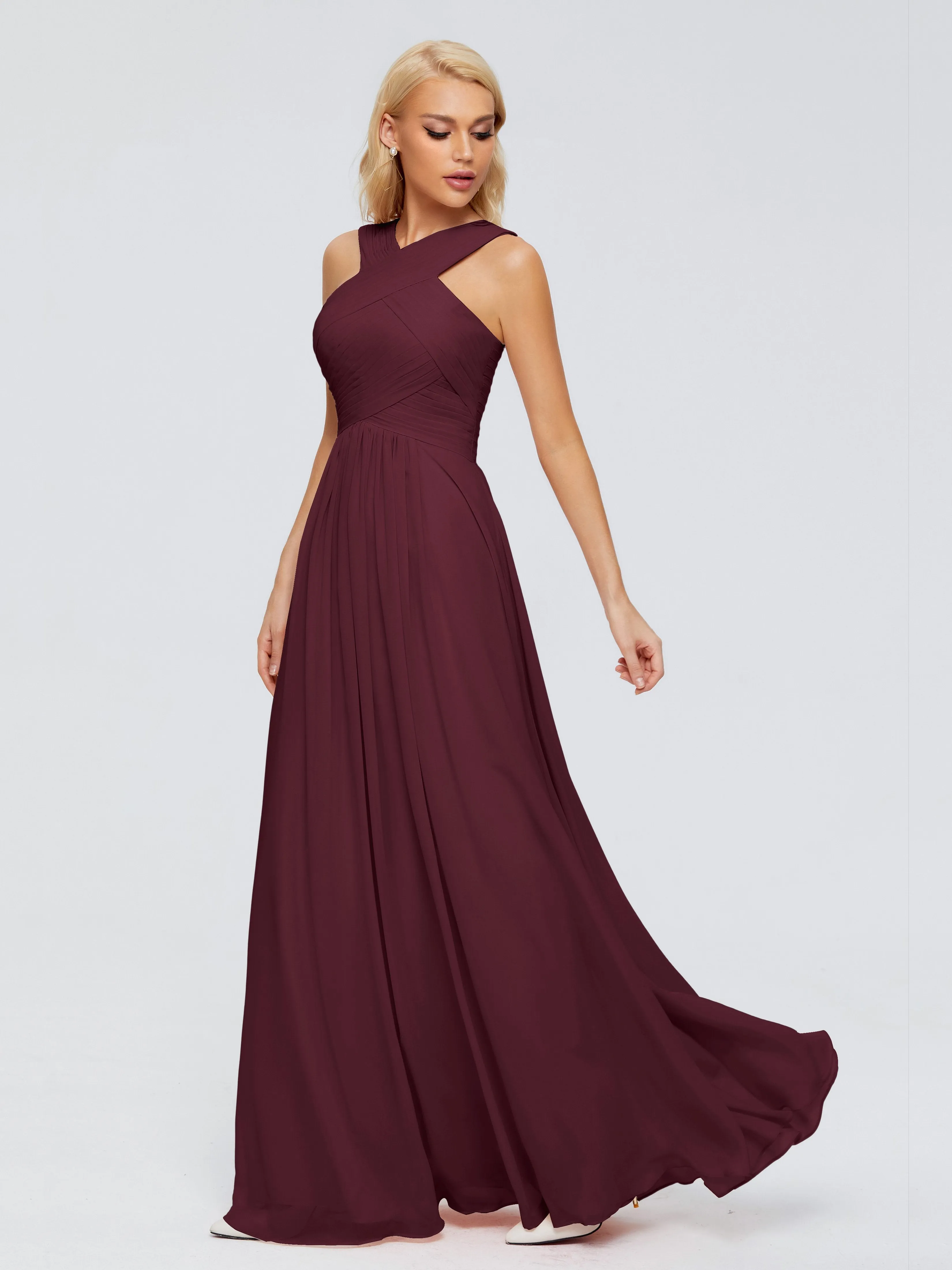 Cabernet Bridesmaid Dresses Aliyah Charming A-Line Straps Chiffon Bridesmaid Dresses