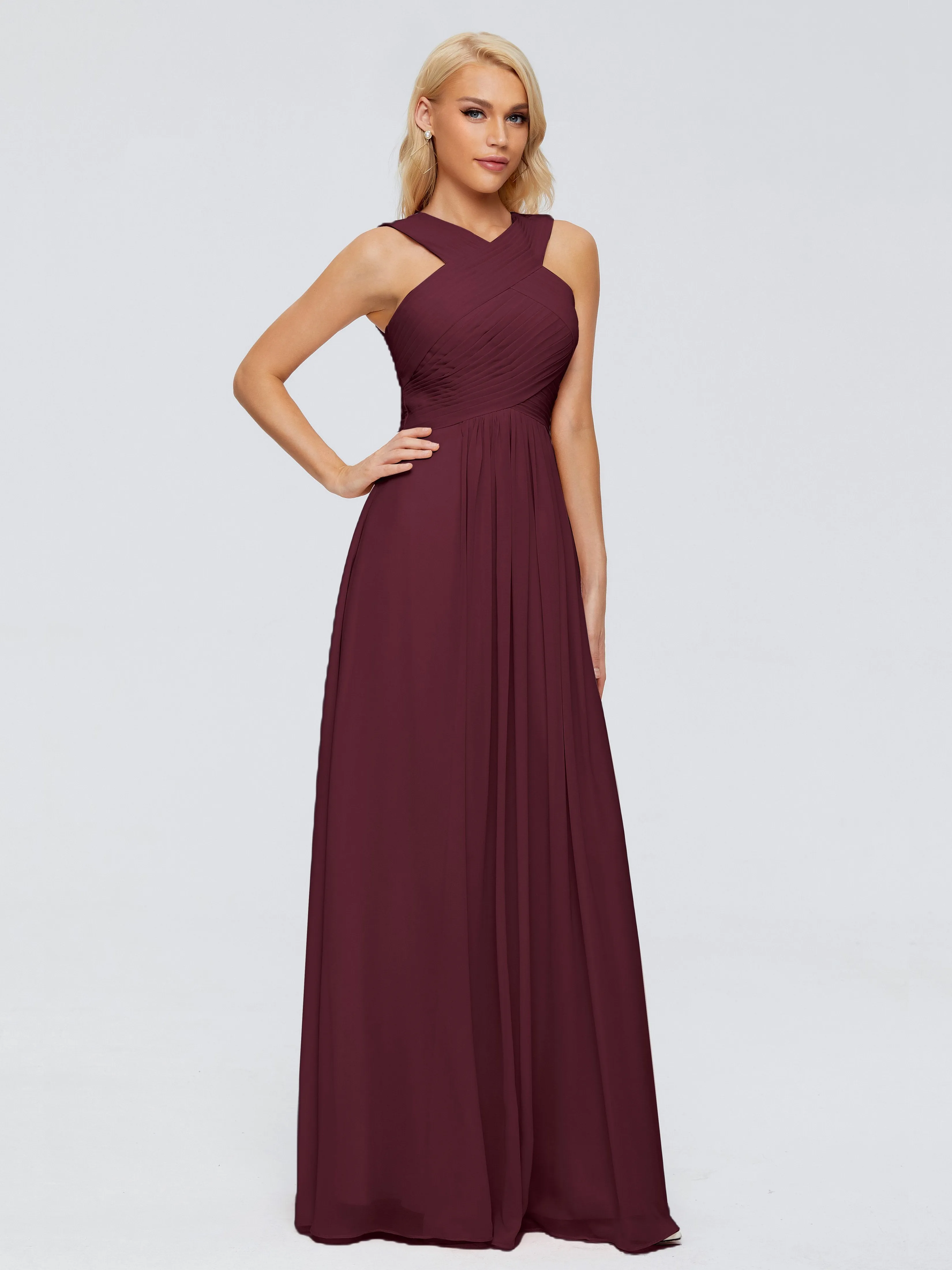 Cabernet Bridesmaid Dresses Aliyah Charming A-Line Straps Chiffon Bridesmaid Dresses