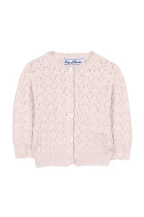 Cardigan - Pale pink knitwear openwork