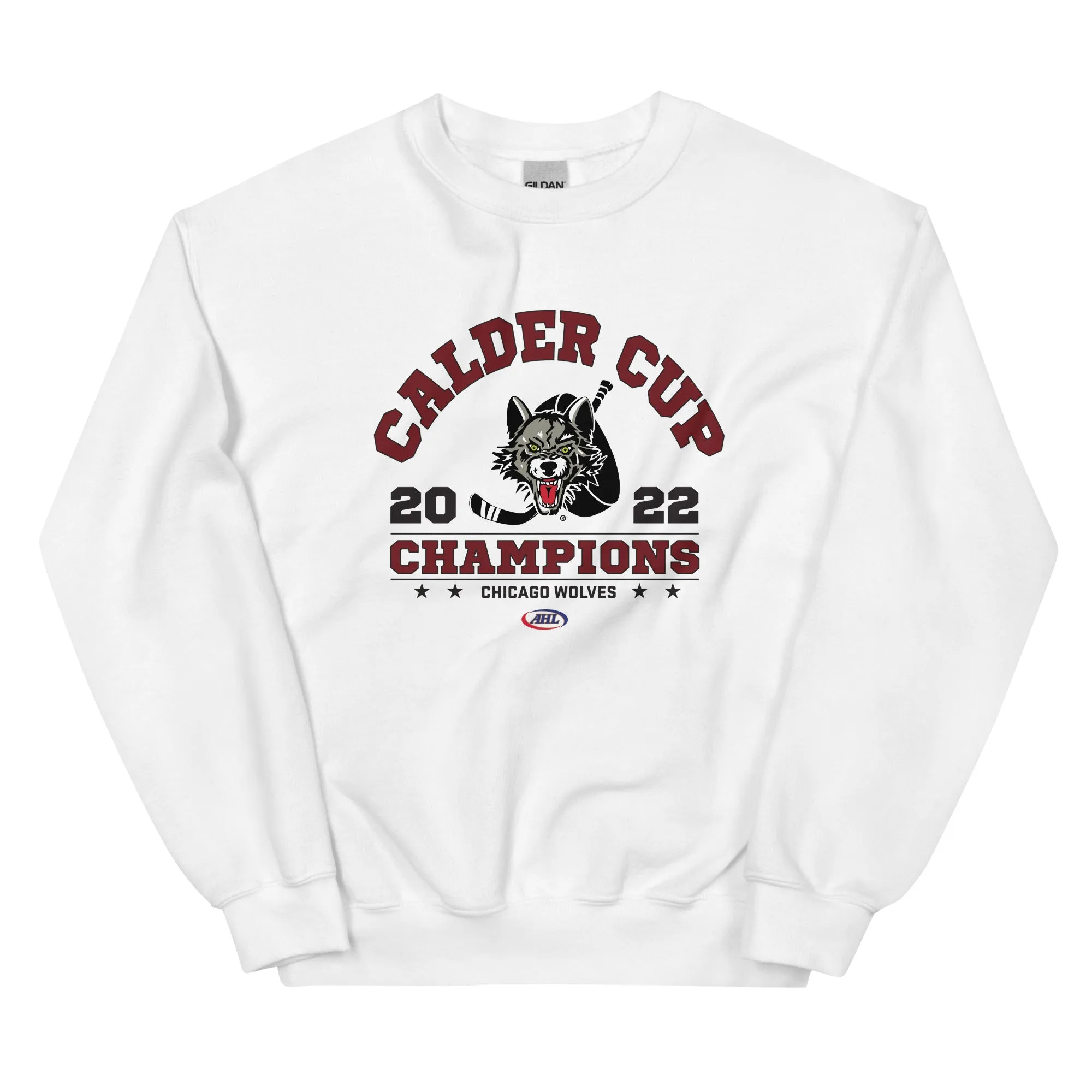 Chicago Wolves 2022 Calder Cup Champions Arch Adult Crewneck Sweatshirt