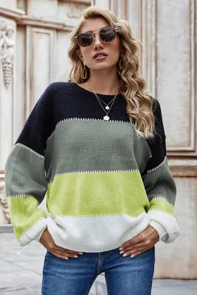 Color Block Lime Sweater