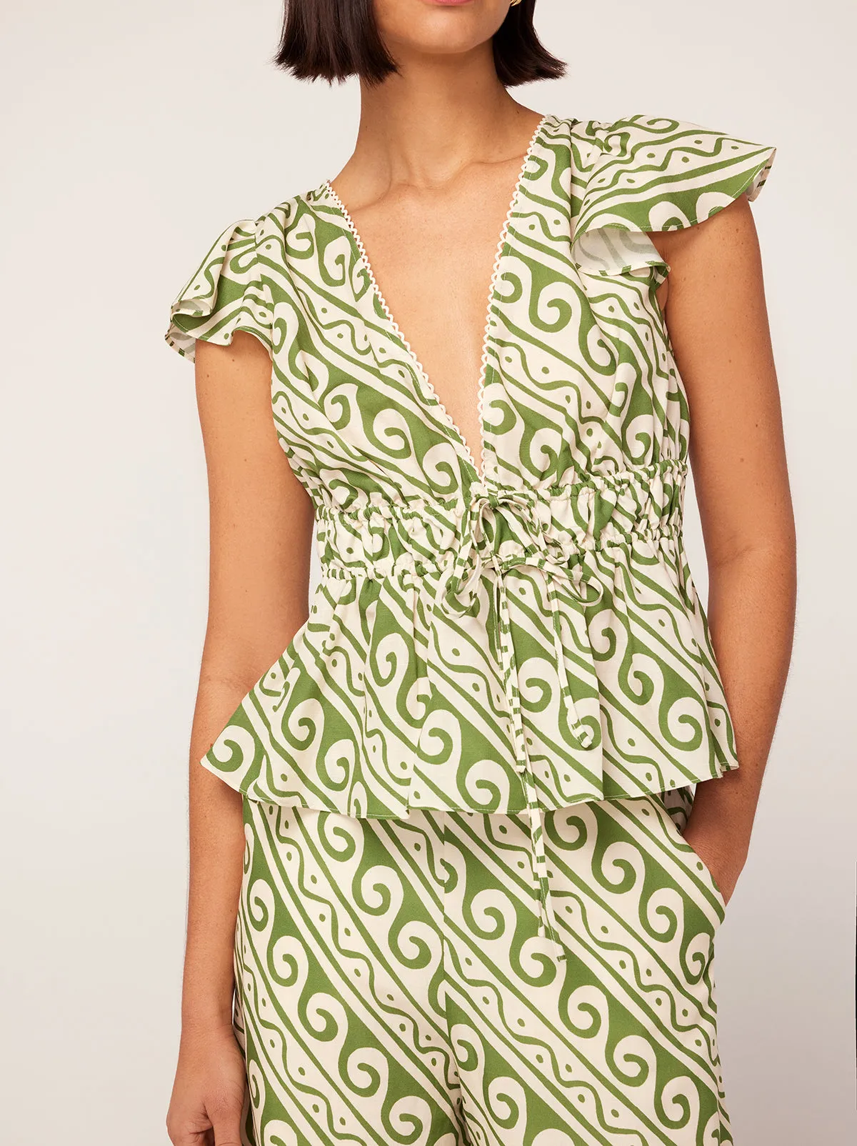 Courtney Green Wave Print Top