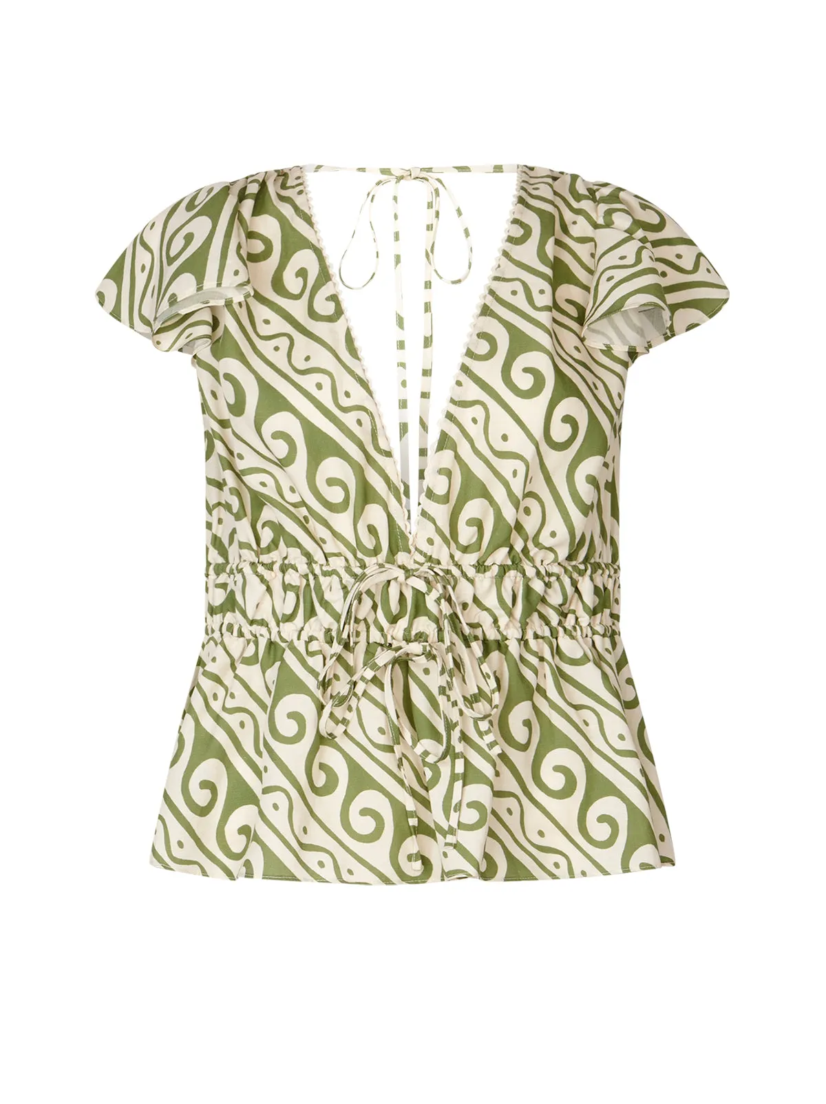 Courtney Green Wave Print Top