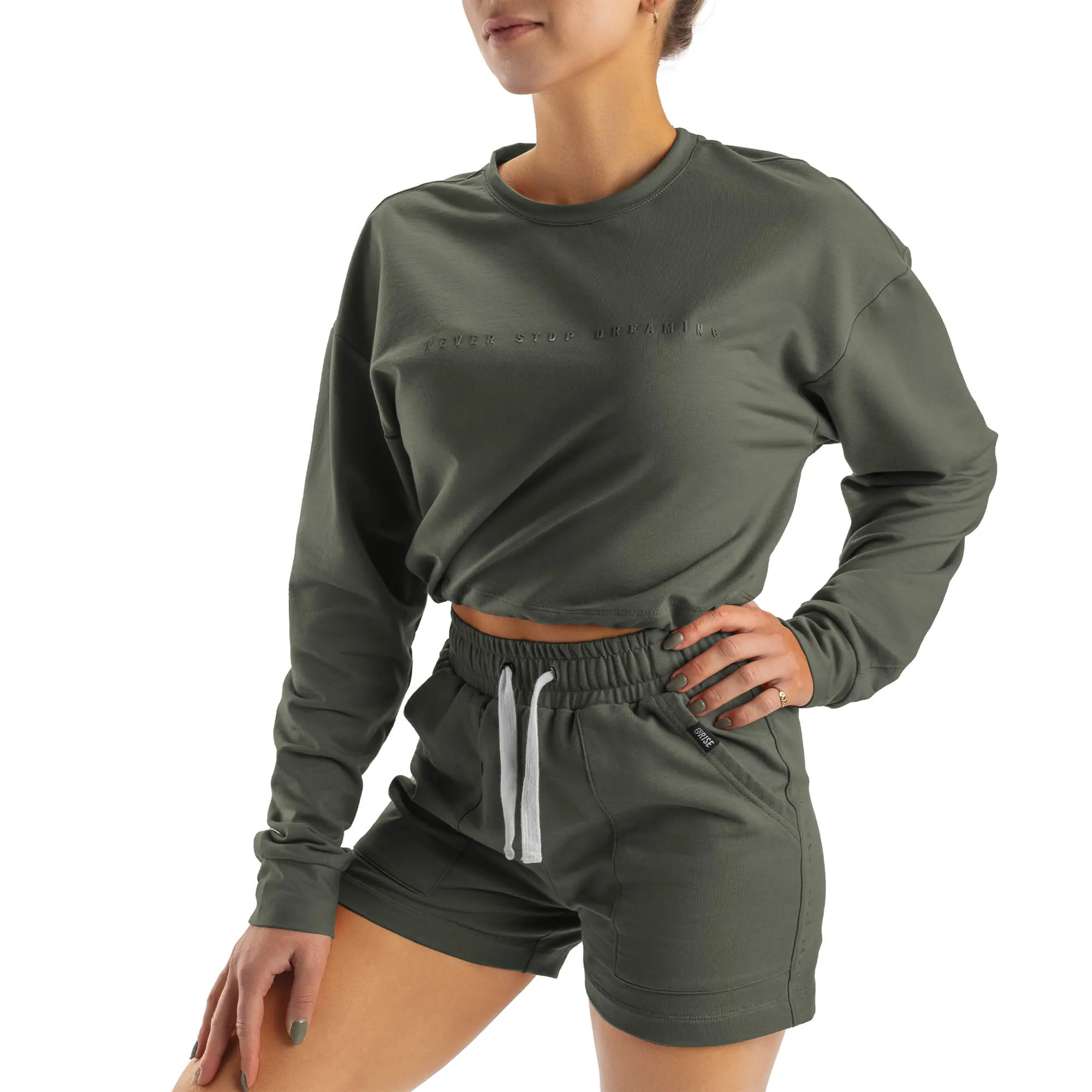 Cozy Crop Crewneck - Green