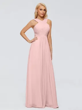 Dusty Rose Bridesmaid Dresses Aliyah Charming A-Line Straps Chiffon Bridesmaid Dresses