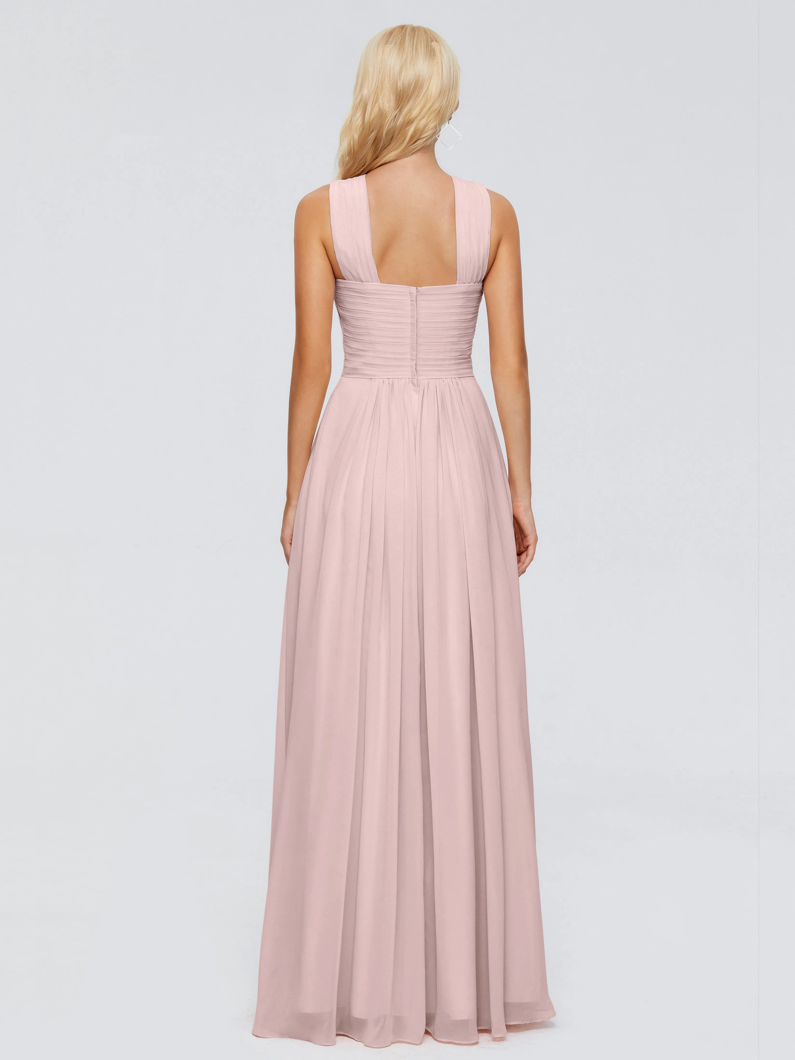 Dusty Rose Bridesmaid Dresses Aliyah Charming A-Line Straps Chiffon Bridesmaid Dresses