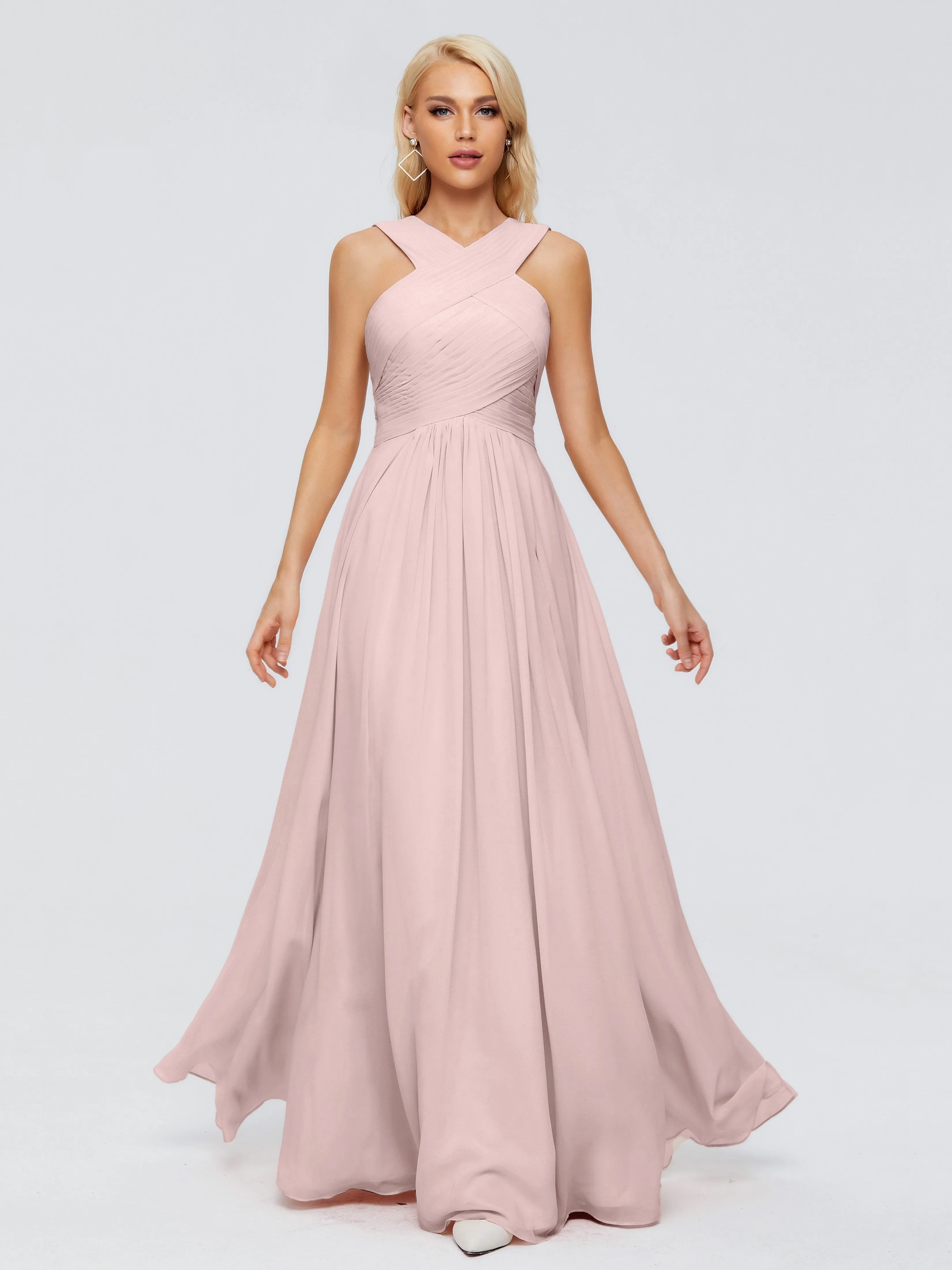 Dusty Rose Bridesmaid Dresses Aliyah Charming A-Line Straps Chiffon Bridesmaid Dresses