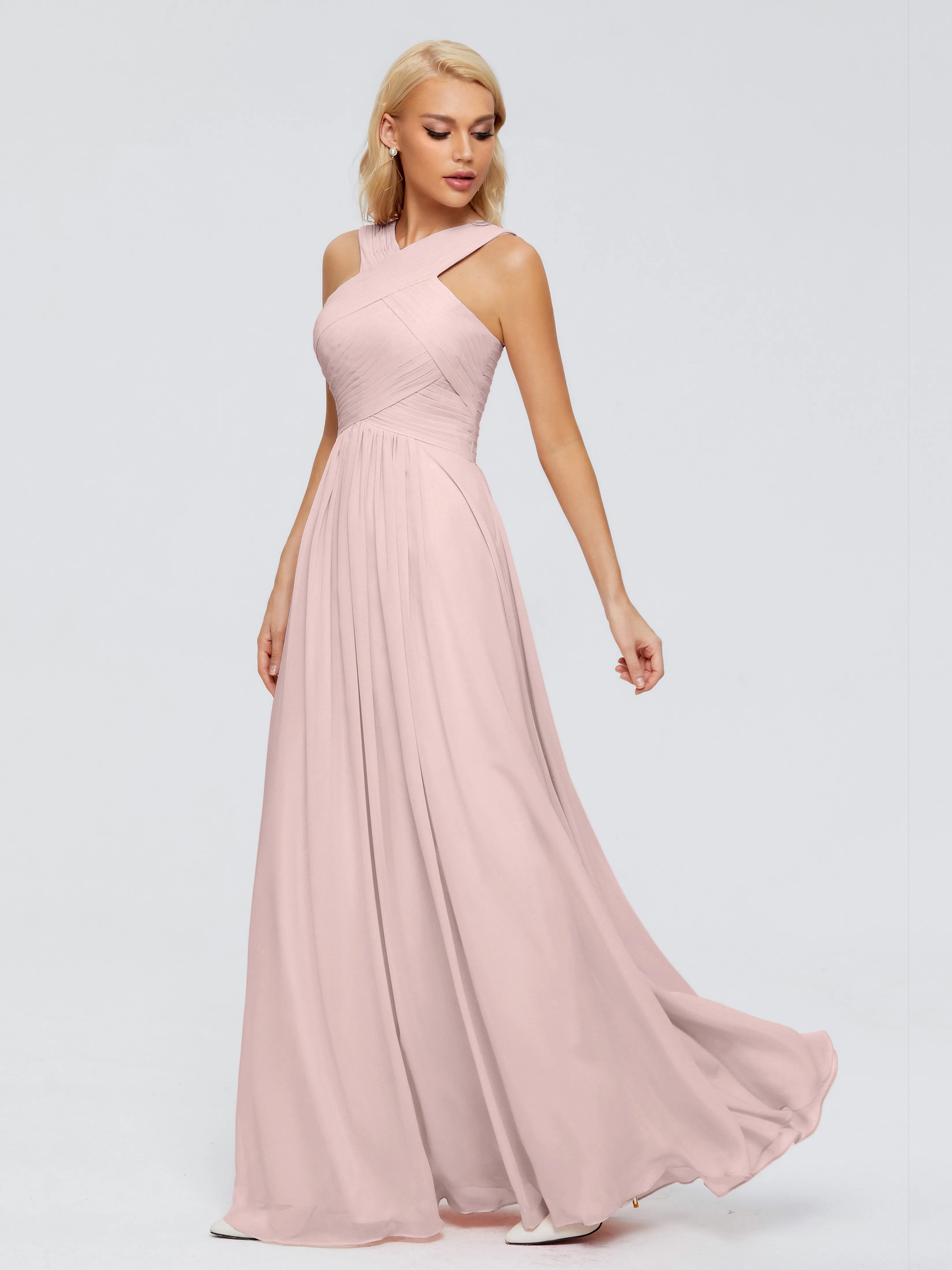 Dusty Rose Bridesmaid Dresses Aliyah Charming A-Line Straps Chiffon Bridesmaid Dresses