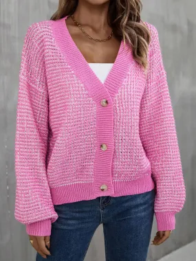 Heathered Lantern Sleeve Cardigan