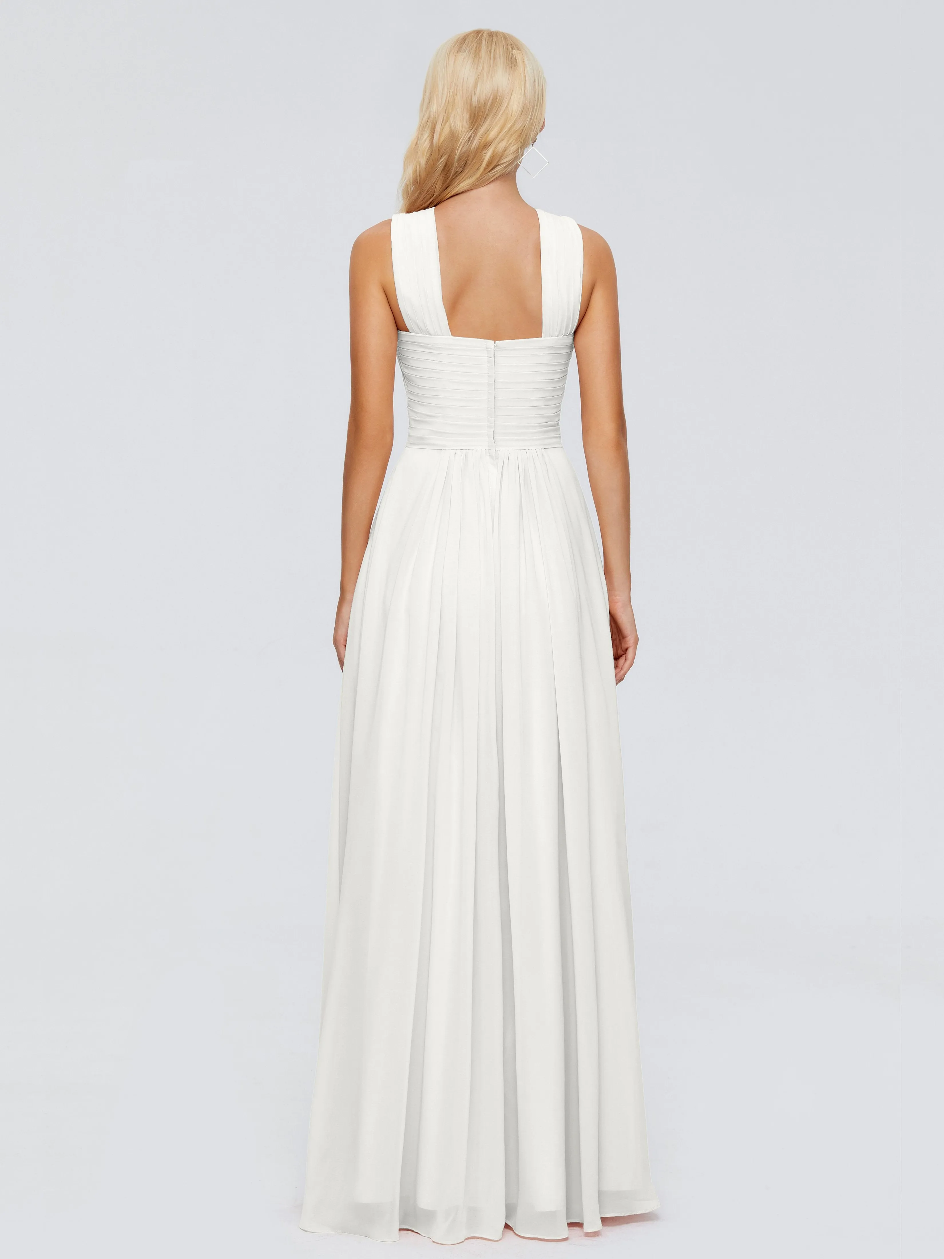 Ivory Bridesmaid Dresses Aliyah Charming A-Line Straps Chiffon Bridesmaid Dresses