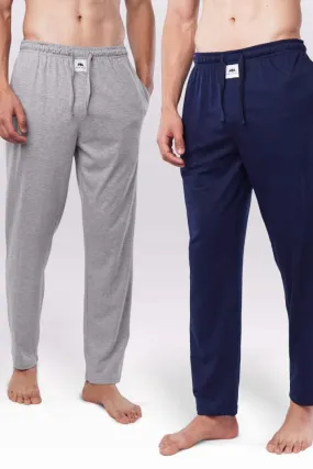 Jersey Pajamas - Navy Blue & Heather Grey Pack Of 2