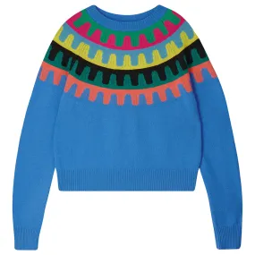 Ju054 Blue Rick Rack Sweater