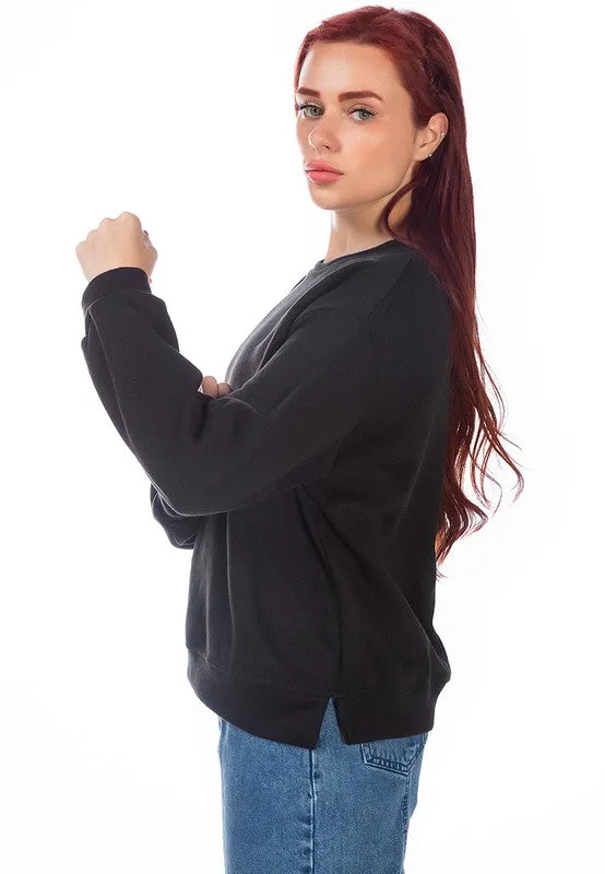 Knitted Long Sleeve Pullover Sweatshirt