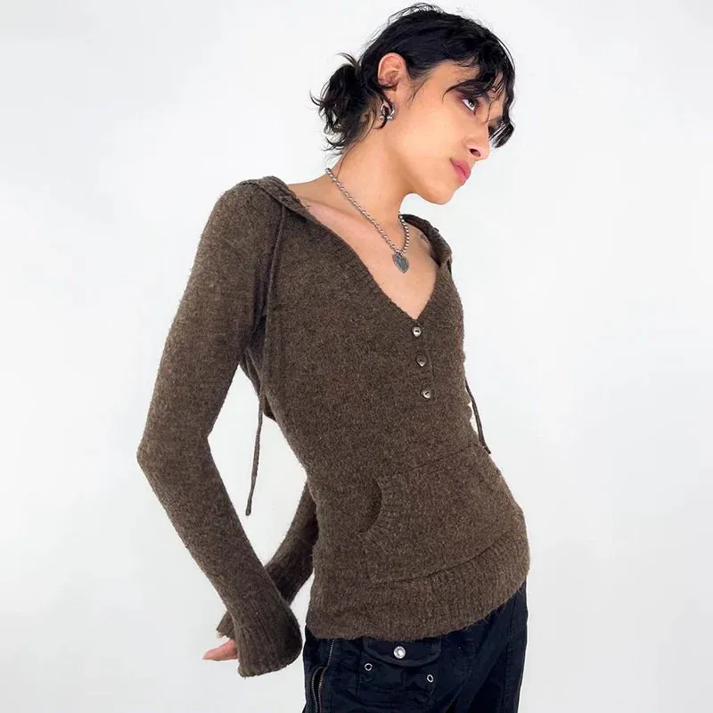 Kylar Brown Hooded Sweater