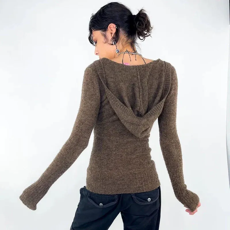 Kylar Brown Hooded Sweater