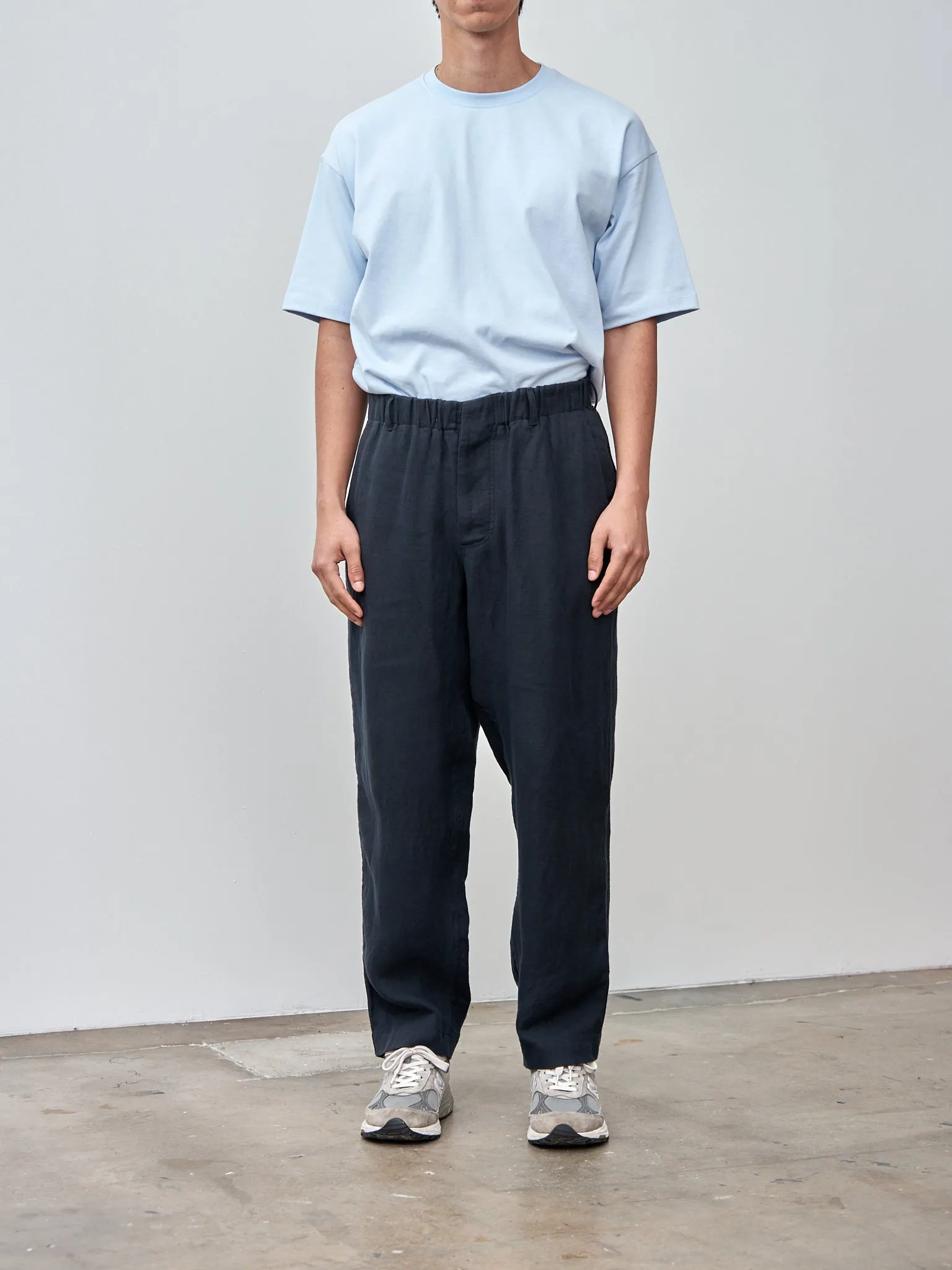 Linen Relaxed Pants - Navy