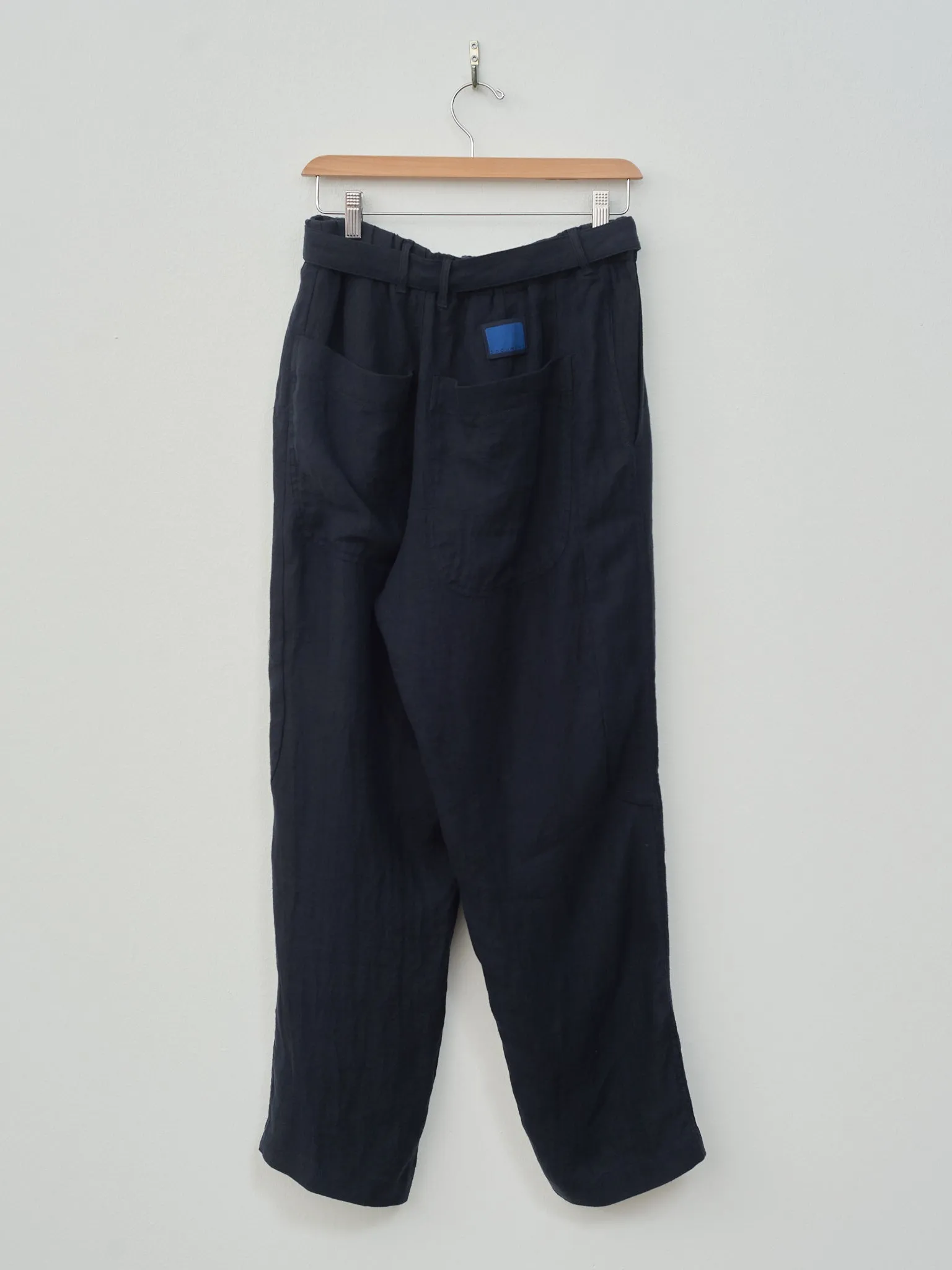 Linen Relaxed Pants - Navy