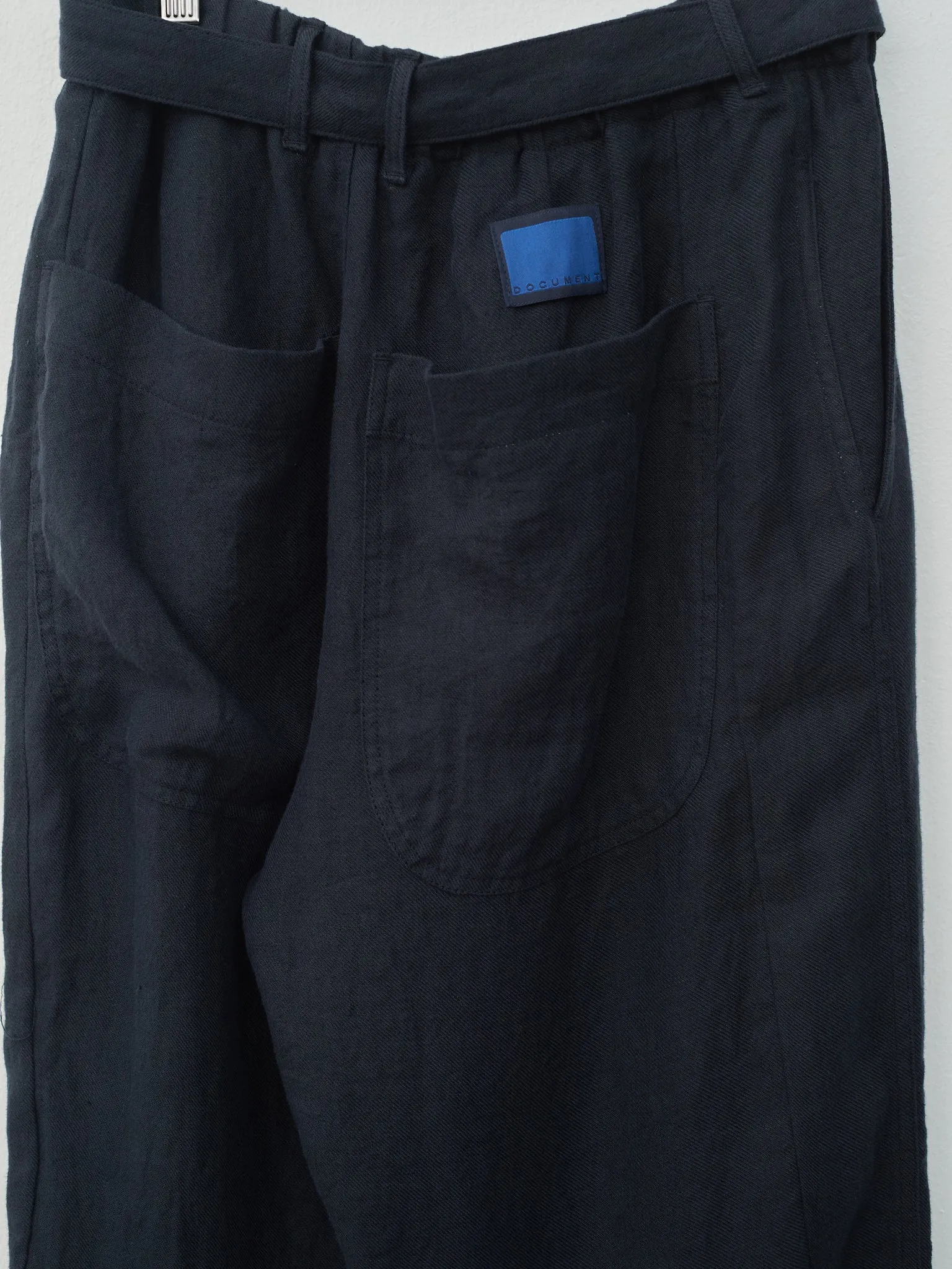 Linen Relaxed Pants - Navy