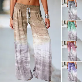 Loose Ombre Print Yoga Wide-Leg Jogger Pants