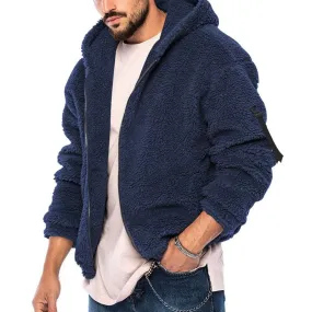 Men's Winter Double-Sided Warm Hooded Zipper Casual Hoodie