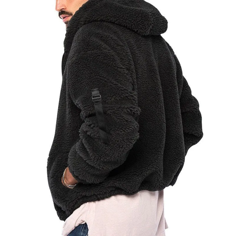 Men's Winter Double-Sided Warm Hooded Zipper Casual Hoodie