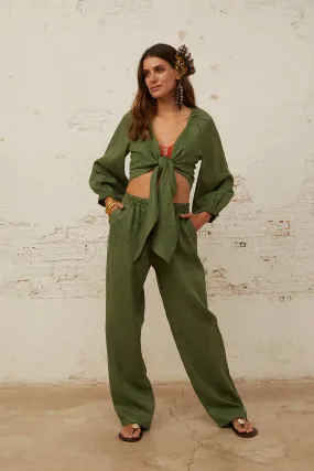 Milena Trousers in Rainforest Green