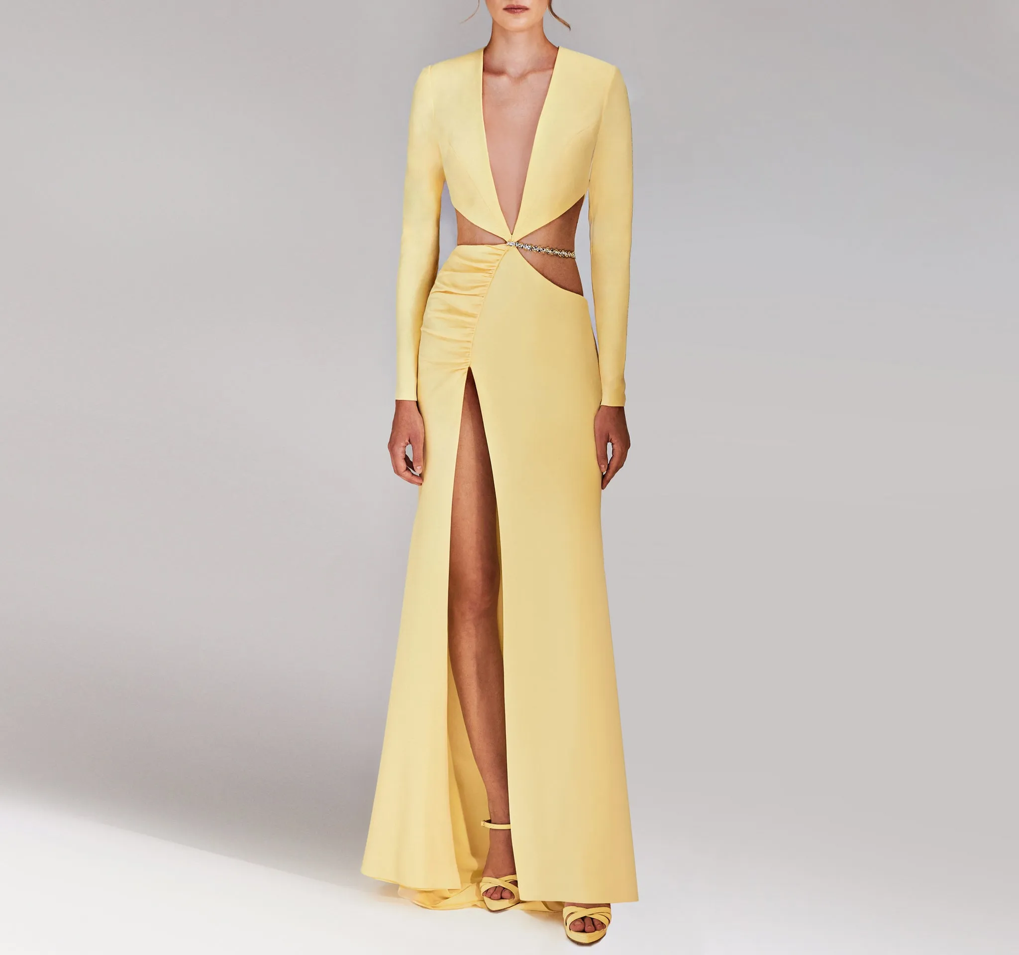 Minimalistic Crepe Yellow Dress