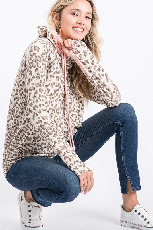 Mocha Animal Print Hoodie