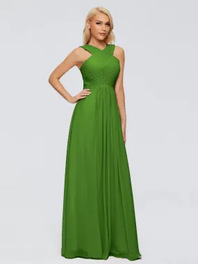 Moss Green Bridesmaid Dresses Aliyah Charming A-Line Straps Chiffon Bridesmaid Dresses