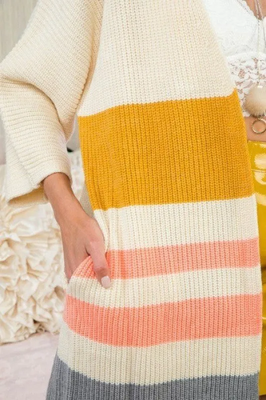 Multi Color Stripe Cardigan