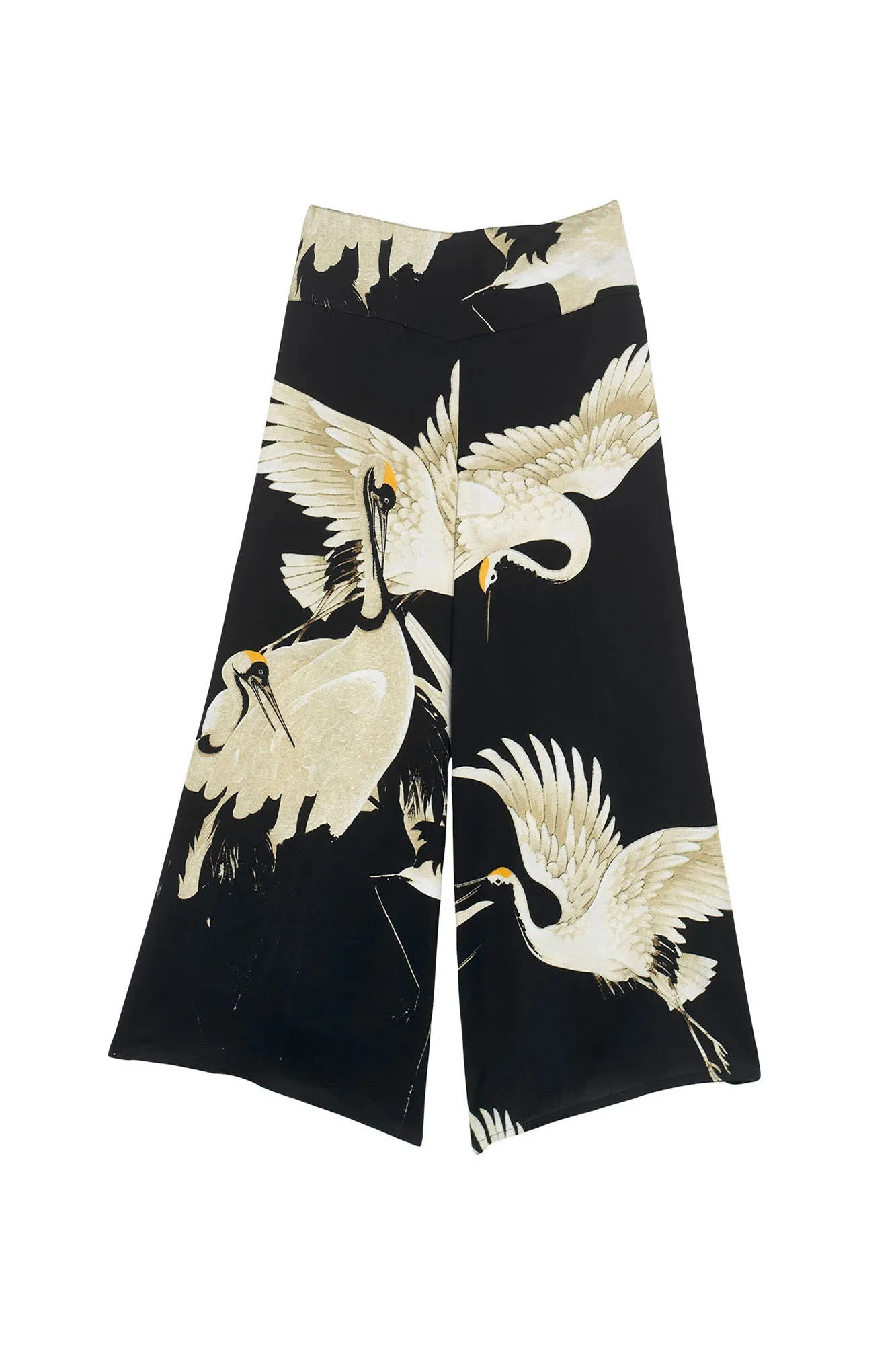 One Hundred Stars Stork Crepe Black Palazzo Pant