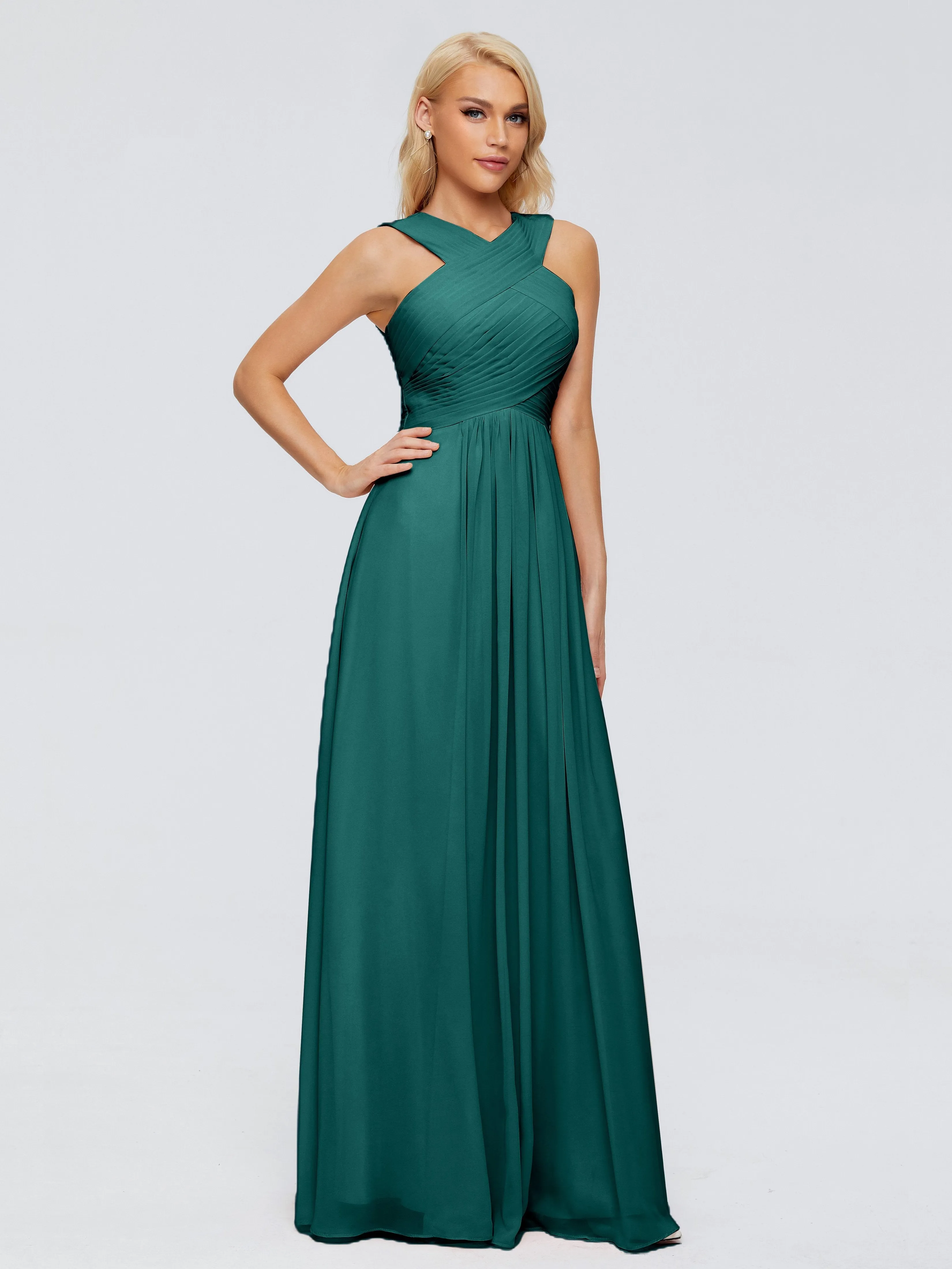 Peacock Bridesmaid Dresses Aliyah Charming A-Line Straps Chiffon Bridesmaid Dresses