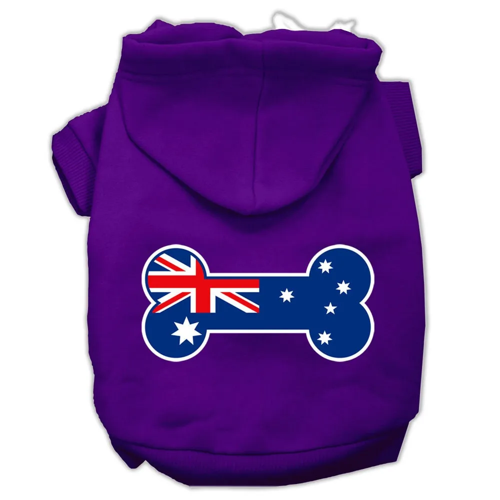 Pet Dog & Cat Hoodie Screen Printed, "Bone Shaped Australian Flag"