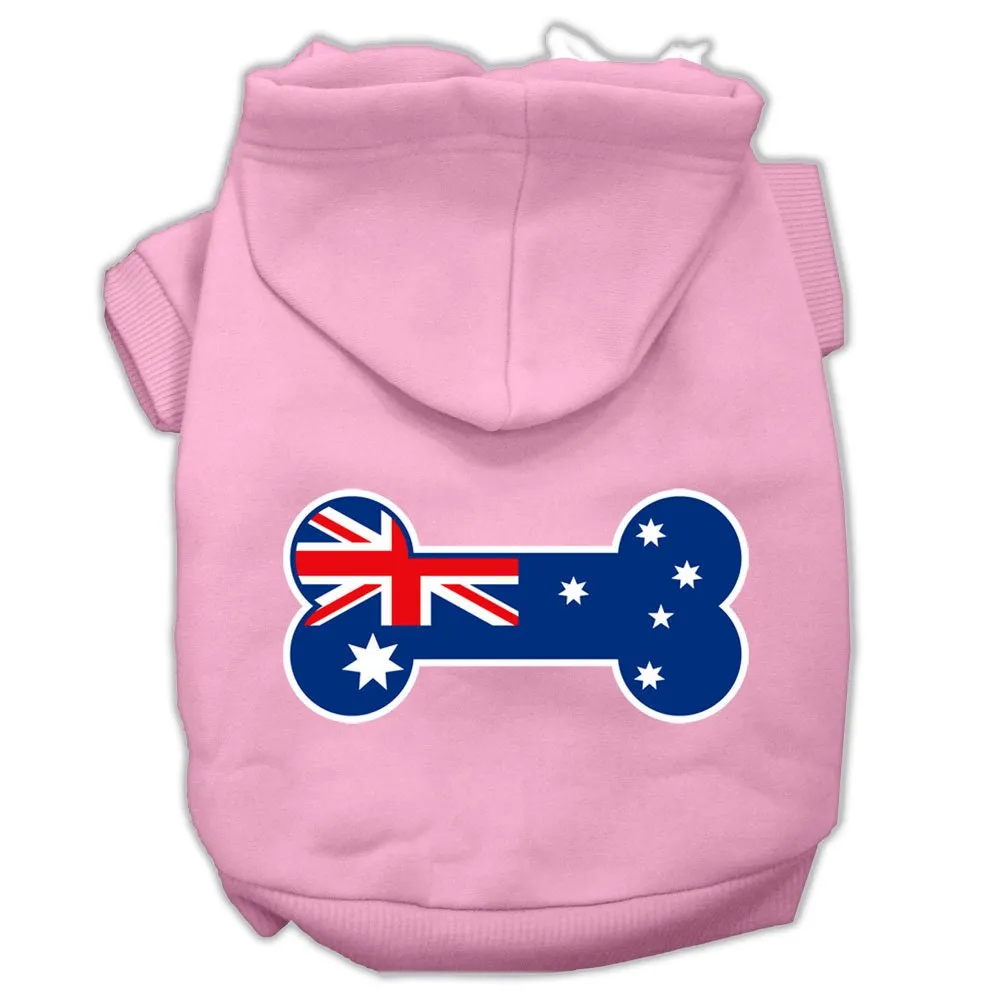 Pet Dog & Cat Hoodie Screen Printed, "Bone Shaped Australian Flag"