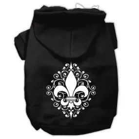 Pet Dog & Cat Hoodie Screen Printed, "Henna Fleur De Lis"