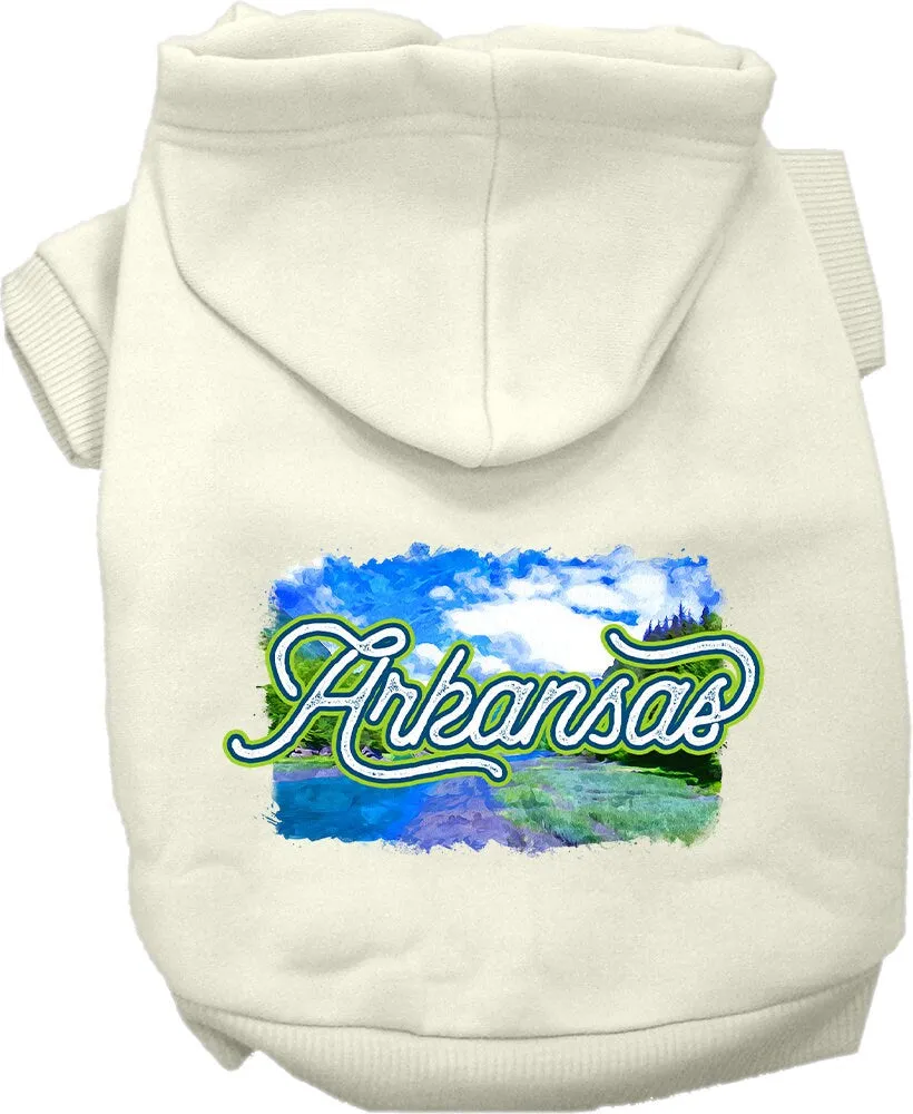 Pet Dog & Cat Screen Printed Hoodie for Medium to Large Pets (Sizes 2XL-6XL), "Arkansas Summer"