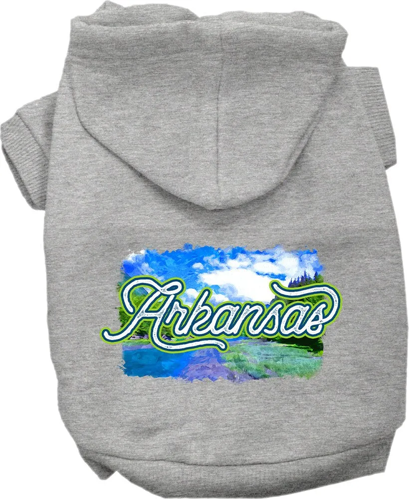 Pet Dog & Cat Screen Printed Hoodie for Medium to Large Pets (Sizes 2XL-6XL), "Arkansas Summer"