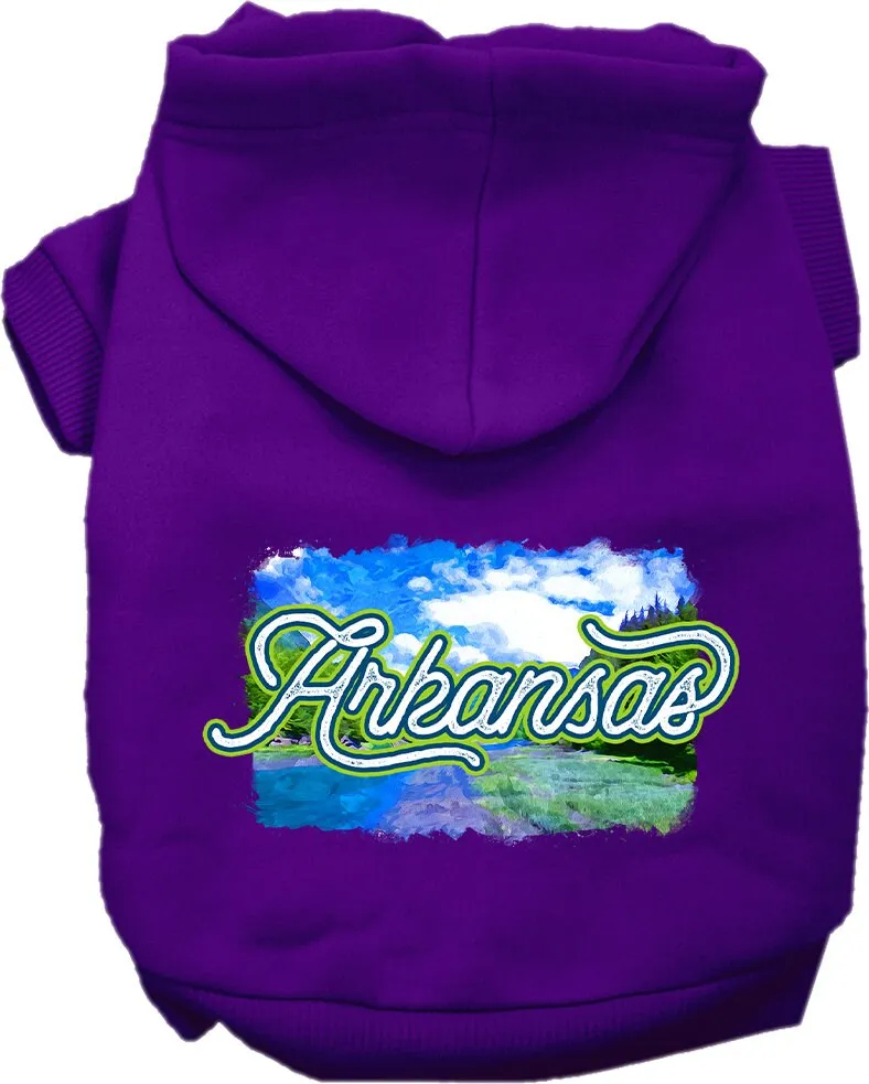 Pet Dog & Cat Screen Printed Hoodie for Medium to Large Pets (Sizes 2XL-6XL), "Arkansas Summer"