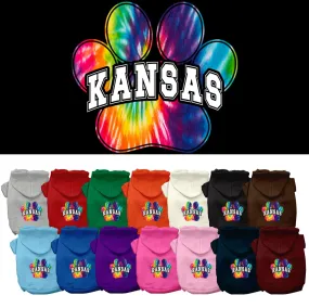 Pet Dog & Cat Screen Printed Hoodie for Medium to Large Pets (Sizes 2XL-6XL), "Kansas Bright Tie Dye"