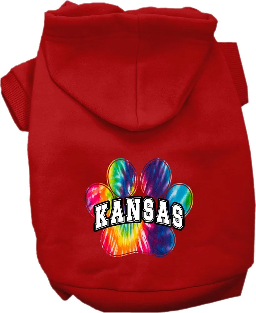 Pet Dog & Cat Screen Printed Hoodie for Medium to Large Pets (Sizes 2XL-6XL), "Kansas Bright Tie Dye"